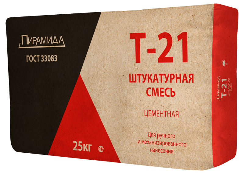 картинка Штукатурная смесь цементная для ручного и механизированного нанесения ПИРАМИДА Т-21 от базы строительно-отделочных материалов